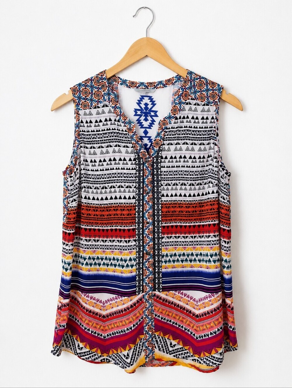 John Mark Multi-Color  Bohemian  V-Neck Sleeveless